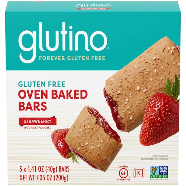 Glutino Gluten Free Strawberry Oven Baked Bar 7.05 oz. Box, PK12 7852303081 - main